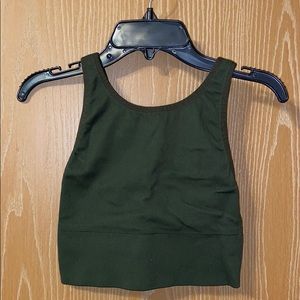 Women’s small army green workout bra/crop top